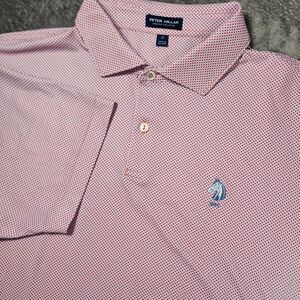 Peter Millar Crown Crafted XL Red Lloyd Dot Geo Polo Philadelphia Country Club